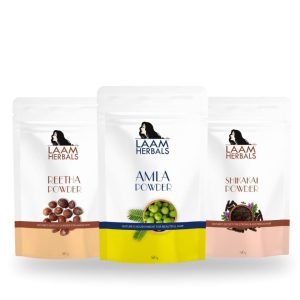 Laam Amla, Reetha, Shikakai Powder | Results in One Wash | Long, Strong & Natural Hair (3X100 g)